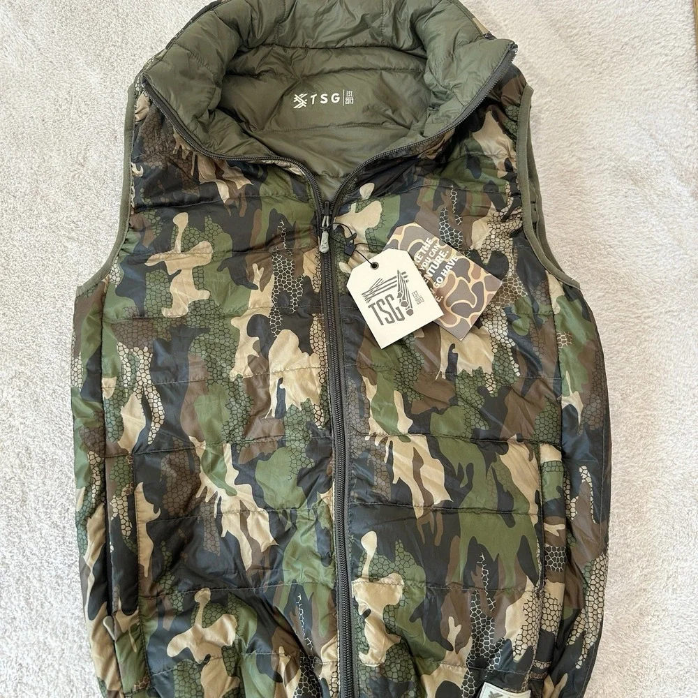 TSG The Sporting Gent Camo Reeldown Puffer‎ Vest Size S Reversible Packable NWT